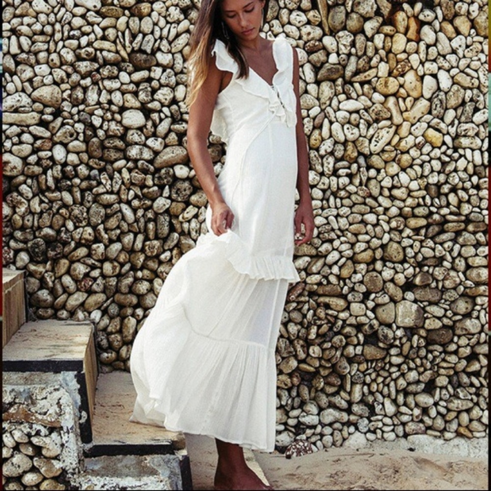 Billabong Romance Row Ruffle Tier Maxi Dress